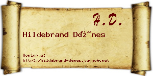 Hildebrand Dénes névjegykártya